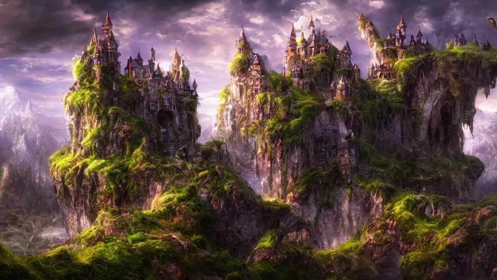 Image similar to amazing landscape photo of a fairy castle, fantasy artwork, very very very beautiful scenery, hd, hdr, ue 5, ue 6, unreal engine 5, cinematic 4 k wallpaper, 8 k, ultra detailed, high resolution, artstation, award winning