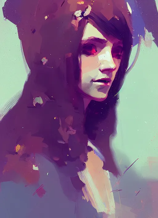 Image similar to portrait of a pretty young lady, by ismail inceoglu