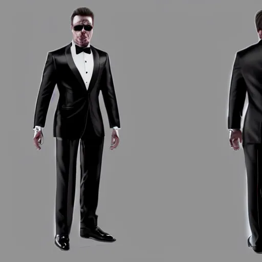 Prompt: a t - 8 0 0 terminator wearing a tuxedo, unreal engine 6, concept art, hyper realistic, vibrant colors, sharp focus, good lighting, coherent,