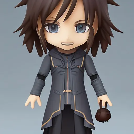 Image similar to face detailing wizard in the style of matte painting nendoroid and chibi, eyes in the style of nendoroid, middle close up, Julian ope, flat shading, 2D illustration, Swiss modernizm