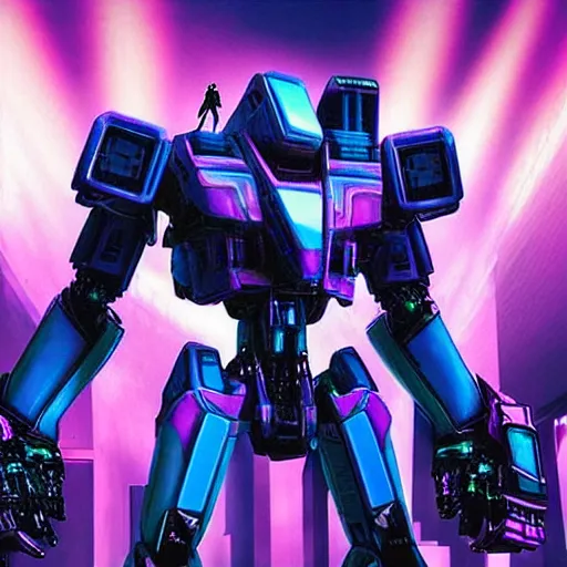 Prompt: “synthwave mecha jaeger, hyper detail arcade, emotional, beautiful, trending”