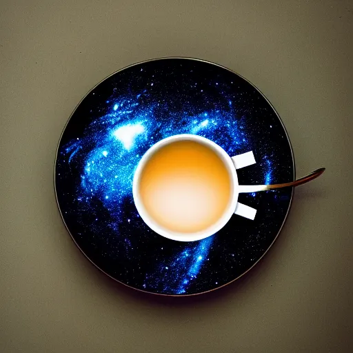 Prompt: galaxy in a tea cup, tea cup photography, galaxy, Milky Way galaxy, galaxy in a cup, 8k