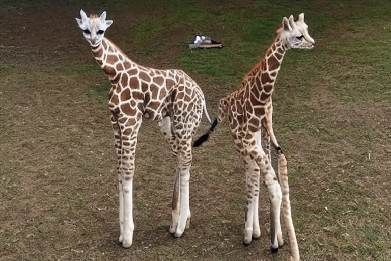 Image similar to a kitten giraffe hybrid