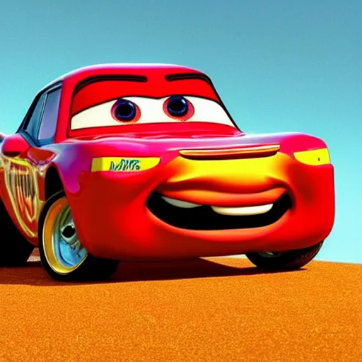 Image similar to jesus car from the movie pixar's cars 2,