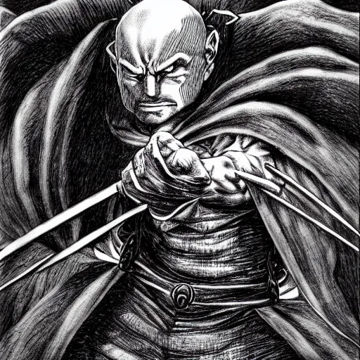 Image similar to a menacing villain by kentaro miura