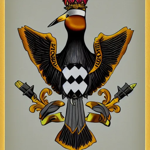 Prompt: loon coat of arms