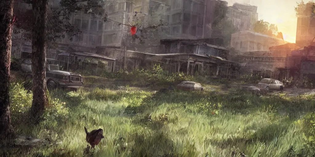 Image similar to landscape art in the style of The Last of Us Part 2, video game art, digital artwork