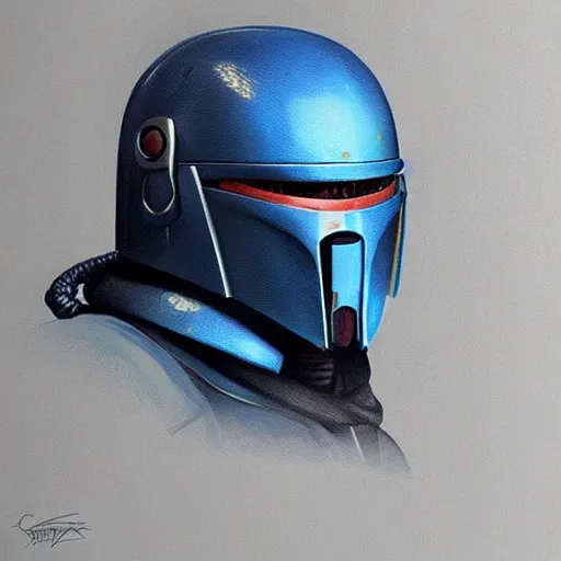 Prompt: masterpiece very detailed artwork of Jango Fett, portrait, sci fi, artstation, digital art