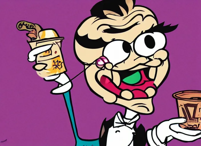 Prompt: jim carrey in the style of cuphead