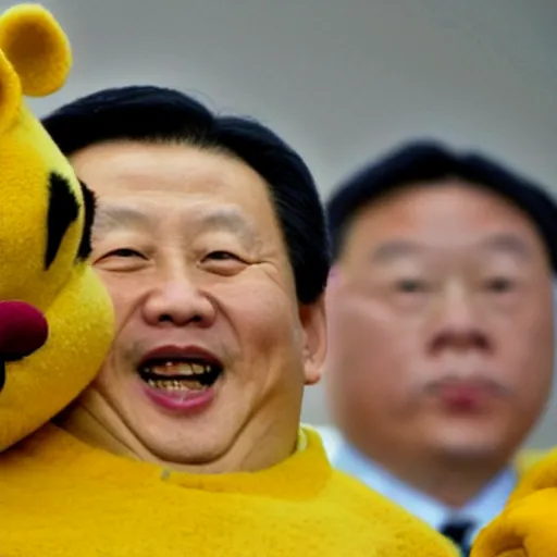 Image similar to Xi Jingping looking like Winnie the Pooh, parody