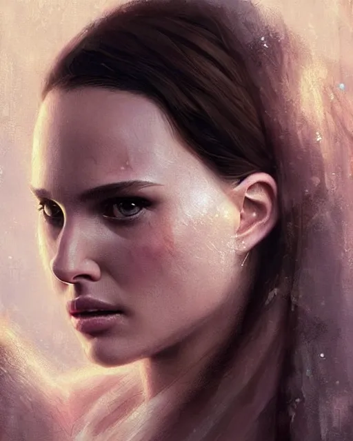 Prompt: natalie portman, hyper realistic face, beautiful eyes, fantasy art, in the style of greg rutkowski, intricate, hyper detailed, smooth