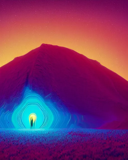 Prompt: mother nature cries out in agony. wide shot, detailed, sharp, 8 k, digital art by beeple. psychedelic colors