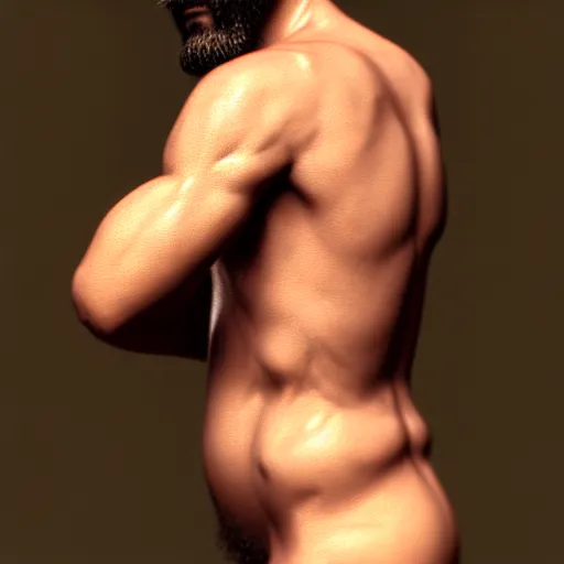 Prompt: hyperrealistic portrait of horned god pan, tom of finland, bouguereau, octane render, 3 d