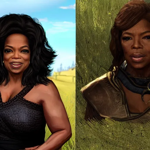 Prompt: Oprah Winfrey in Skyrim