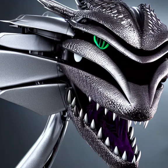 Image similar to close up headshot of a cute beautiful stunning anthropomorphic female robot dragon, with sleek silver metal armor, glowing OLED visor, facing the camera, high quality maw open and about to eat your pov, food pov, camera looking into the maw, the open maw being highly detailed and soft, highly detailed digital art, furry art, anthro art, sci fi, warframe art, destiny art, high quality, 3D realistic, dragon mawshot, maw art, pov furry art, furry mawshot, macro art, dragon art, Furaffinity, Deviantart, Eka's Portal, G6