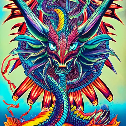 Image similar to mythical dragon by Tristan Eaton