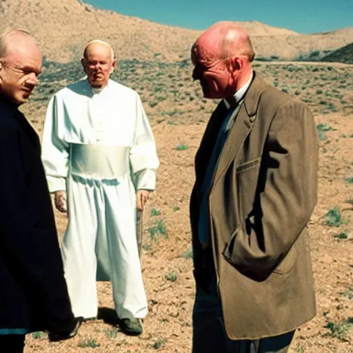 Image similar to john paul ii in breaking bad with walter white