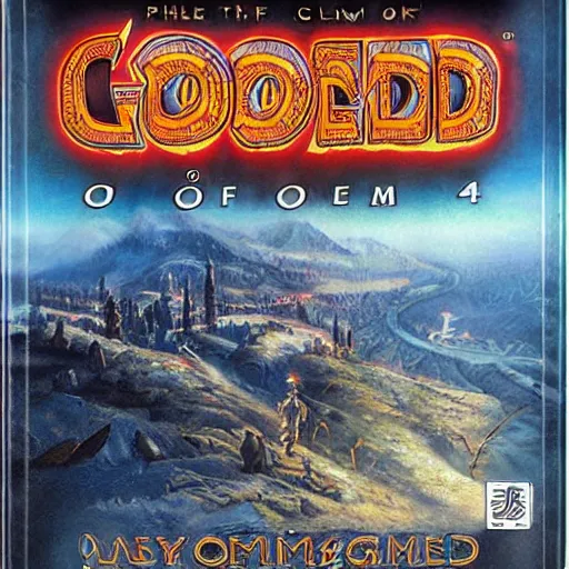 Image similar to video game box art of a commodore 6 4 game called of gods and men, 4 k, highly detailed cover art.