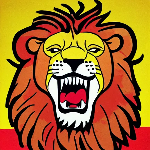 Prompt: A lion roaring, pop art