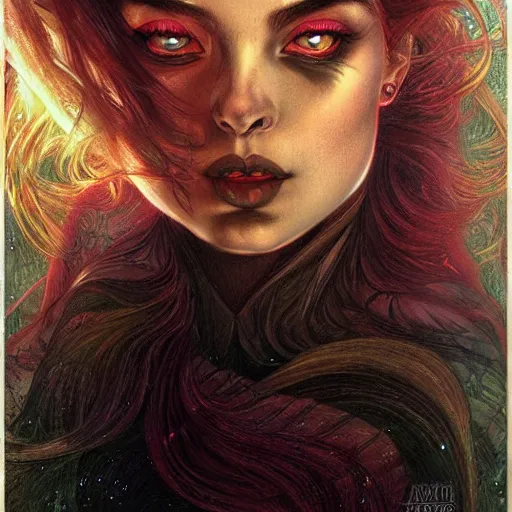 Image similar to a portrait in the style of anna dittmann and donato giancola and virgil finlay.