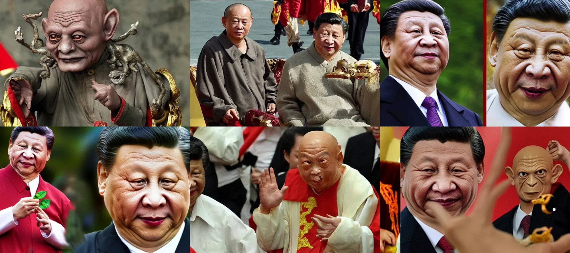Prompt: xi jinping as gollum lord of the rings