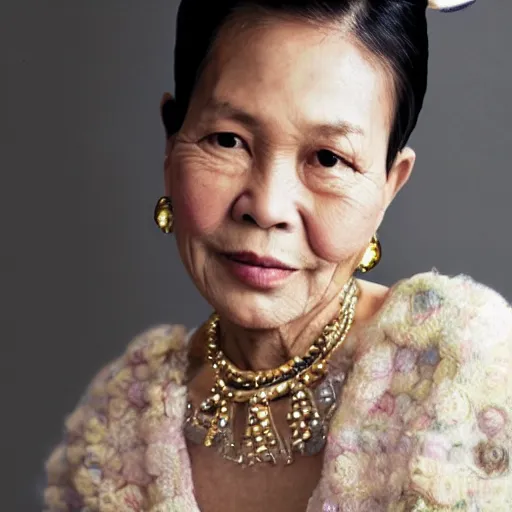 Prompt: a fashionable filipino woman, portrait, by mario testino