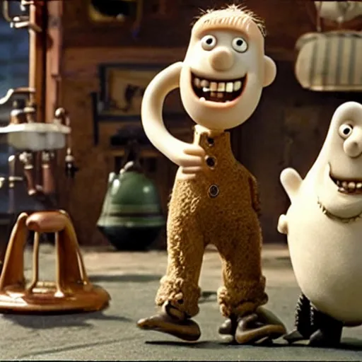 Image similar to stills from a new wallace and gromit movie