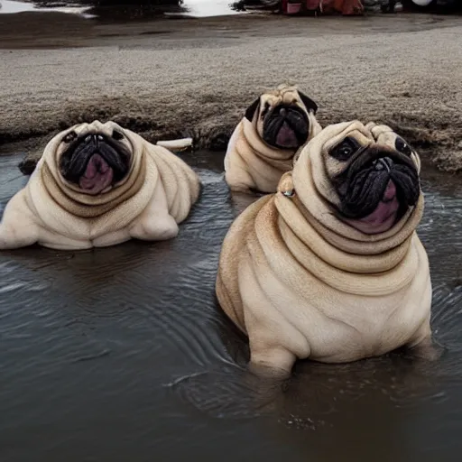 Image similar to a Walrus-Pug Hybrid, A Walrus that looks like a pug, huge tusks, afternoon hangout, good times photograph, candid