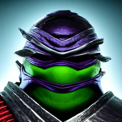 Prompt: still photo of the shredder from tmnt, highly detailed, photorealistic portrait, bright studio setting, studio lighting, crisp quality and light reflections, unreal engine 5 quality render