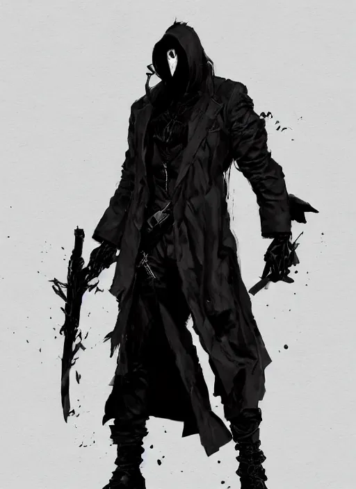 Ghost wearing a trench coat looking menacingly