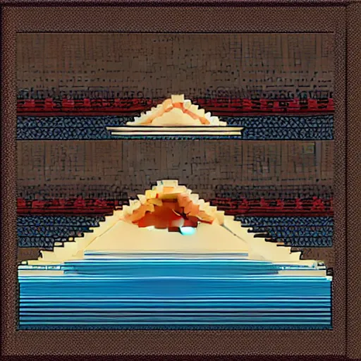 Image similar to Pixel art of mount Fuji