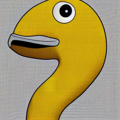 Image similar to banana duck 8k high resolution, super detailed peeled!!! banana with duck beak and small dot eyes. The banana is peeled!!!