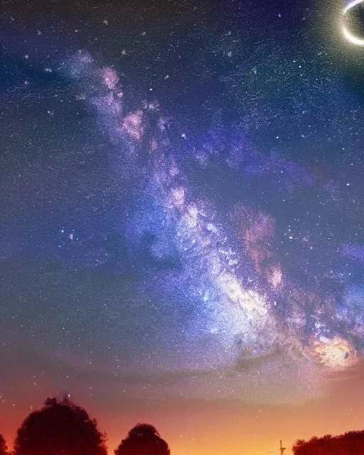 Prompt: there is a man under the milky way, night scene, photography, fine details. night setting ， trending on art station