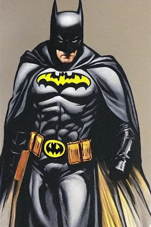 Image similar to batman figure painting the style of leonardo da vinci