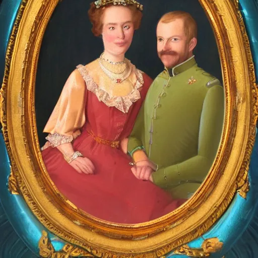 Image similar to a beautiful matte portrait of max and cheese, royal portrait