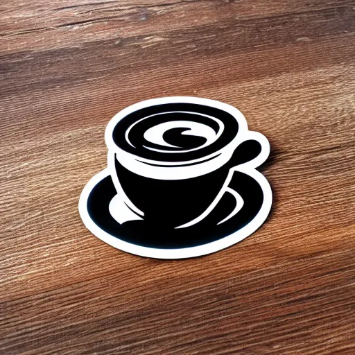 Prompt: sticker cup of coffee