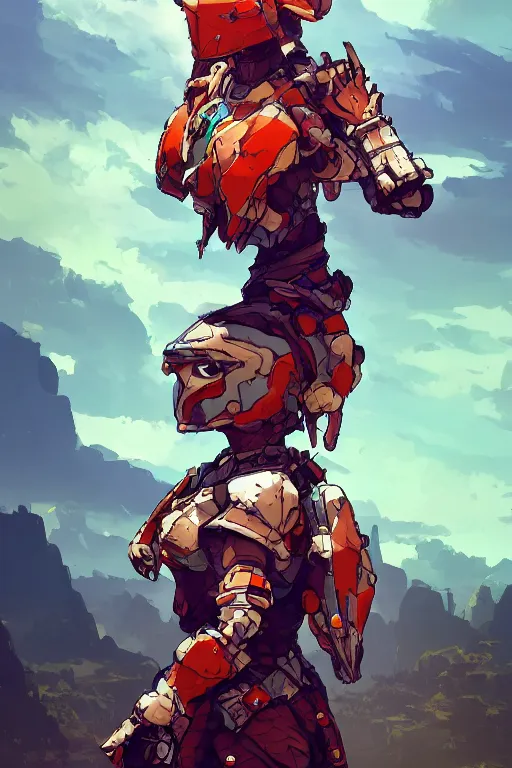 Image similar to combination suit armor aloy horizon forbidden west horizon zero dawn robot ninja mask helmet backpack tribal, art gta 5 comics, official fanart behance hd artstation by jesper ejsing, by rhads, makoto shinkai and lois van baarle, ilya kuvshinov, ossdraws radiating a glowing aura cgi rtx 2 0 2 2