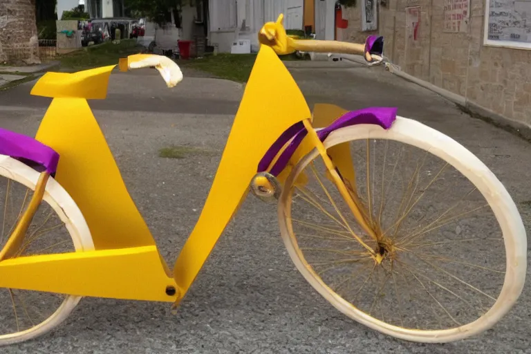 Image similar to Bike made of cheese