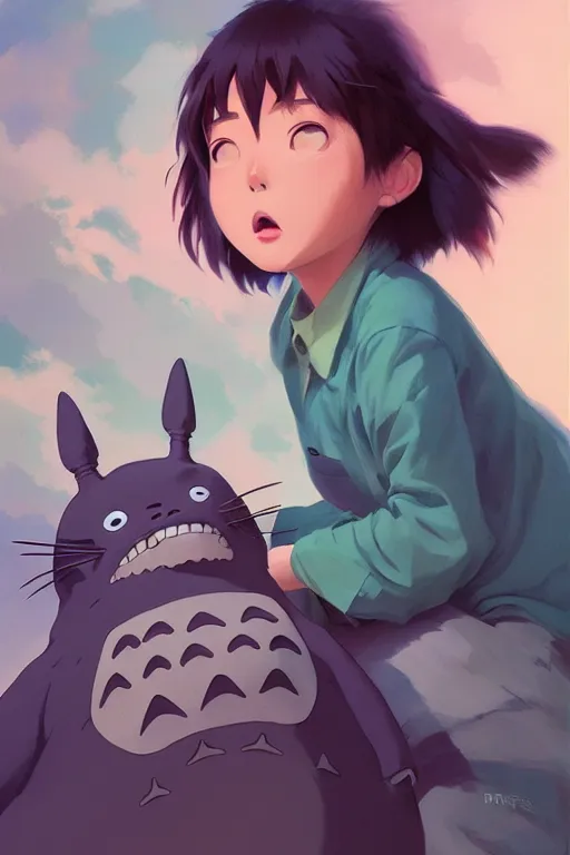 Prompt: Totoro portrait, by Jesper Ejsing, RHADS, Makoto Shinkai and Lois van baarle, ilya kuvshinov, rossdraws global illumination