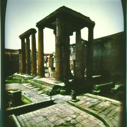 Image similar to polaroid of a ancient roman senators candid shots by Tarkovsky