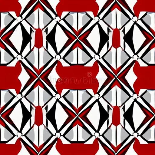 Image similar to geometric patern, white and red colour, bold, simple, modern, illustration, lines, african pattern