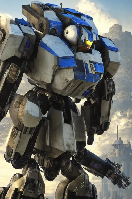 Prompt: mechwarrior 5 : mercenaries mech megaman transformer robot boss tank engine game octane render, 4 k, hd 2 0 2 2 3 d cgi rtx hdr style chrome reflexion glow fanart, global illumination ray tracing hdr fanart arstation by ian pesty pixar and disney unreal zbrush central hardmesh