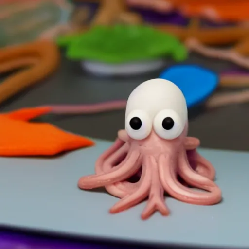 Prompt: claymation squid