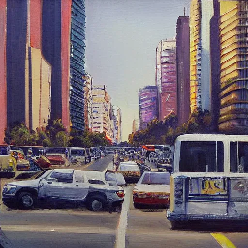 Image similar to avenida paulista painted by alexei lantsev