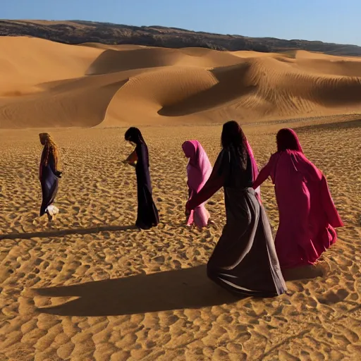 Image similar to women emerging from the sands of time