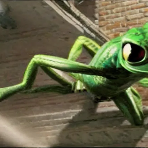 Prompt: still of the new marvel movie spider frog