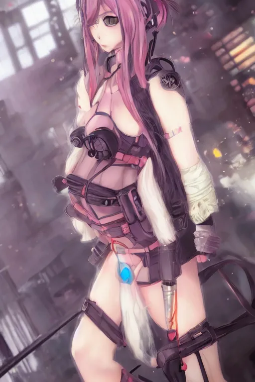 Image similar to beautiful anime art of a cyberpunk neko girl, character by WLOP, Logan, Cure, Mingche,n Shen, BangkuART, sakimichan, yan gisuka, JeonSeok Lee, trending on Artstation, Trending on PIxiv