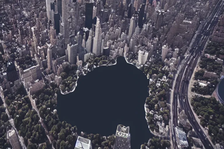 Prompt: Black hole over central park, recovered footage, cinematic, VFX