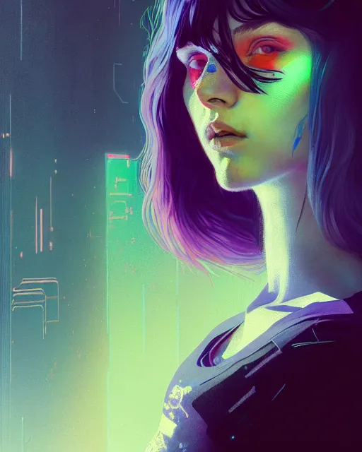 Prompt: young glitched woman, full body portrait, beautiful girl, cyberpunk, highkey, realistic, serov, surikov, vasnetsov, repin, kramskoi, uplight, insanely detailed, charlie bowater, tom bagshaw, octane rendered, 8 k, unreal engine, illustration, trending on artstation, masterpiece