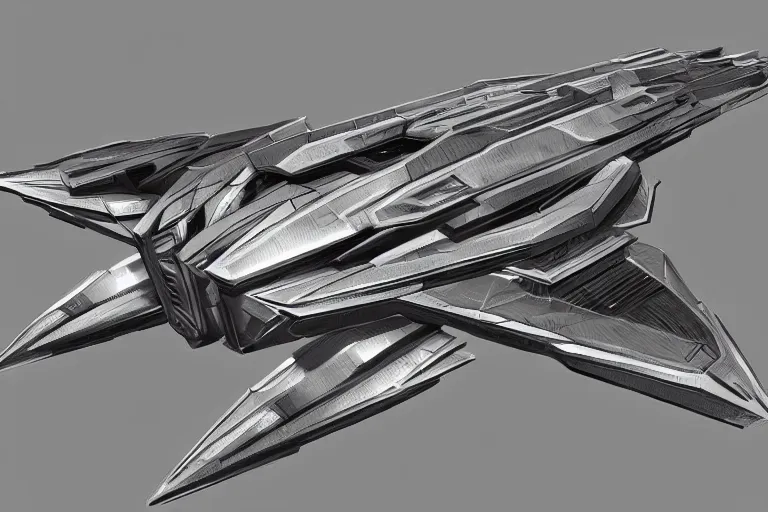 Prompt: concept art of a massive futuristic starship, in gunmetal grey, very symmetrical, in blueprint form, top down view, side view, in the style of will burns, mecha inspired, robotic, highly detailed, artstation, pinterest, super realistic, unreal engine
